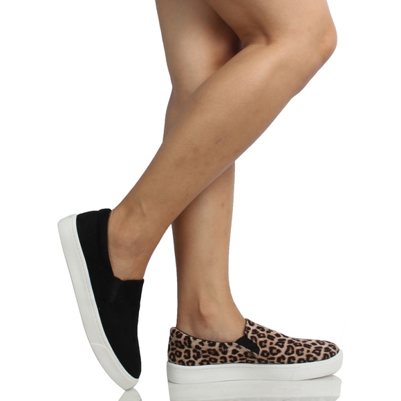 Black Elastic White Sole Slip On Loafer - Picture 6 of 6